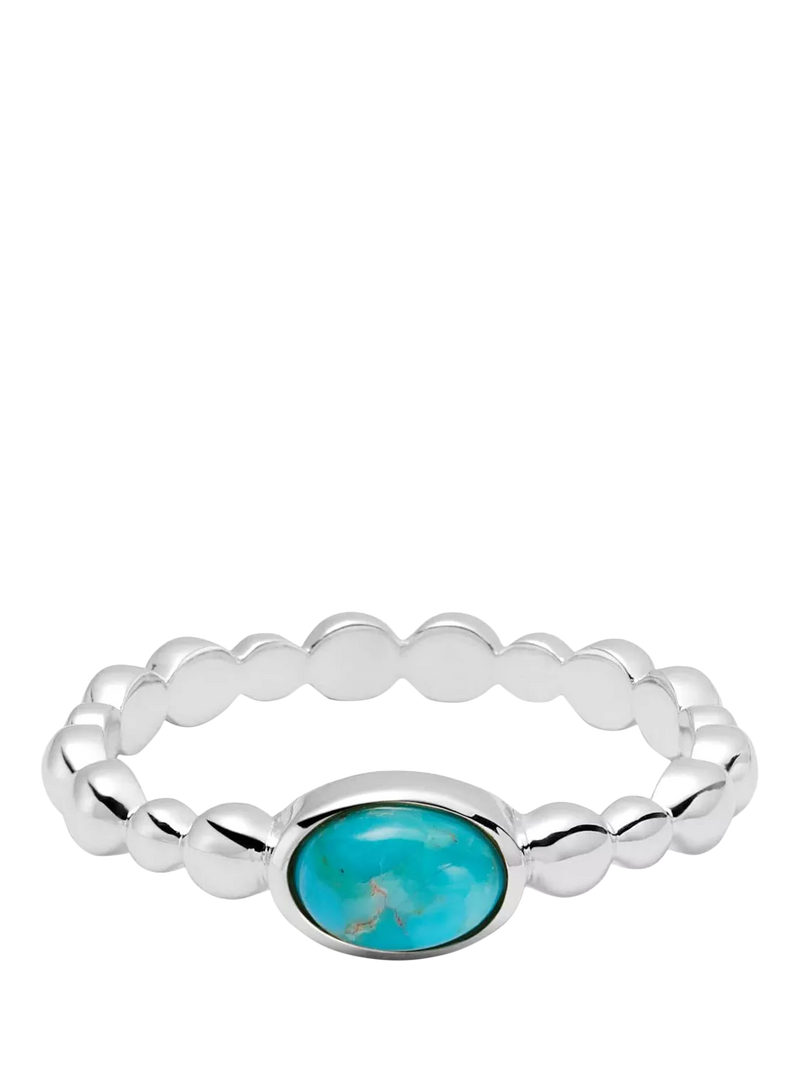 Daisy London textured turquoise stone ring sterling silver - British product