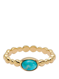 Daisy London turquoise stone ring gold plated (British brand)