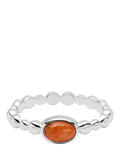 Daisy London textured stone ring with red coral, UK version