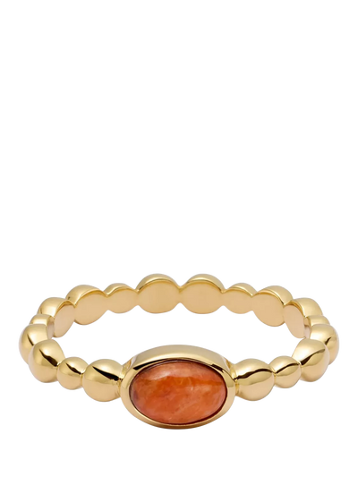 John Lewis Daisy London Textured Stone Ring Red Coral Gold Plated- Buy online at McGrocer