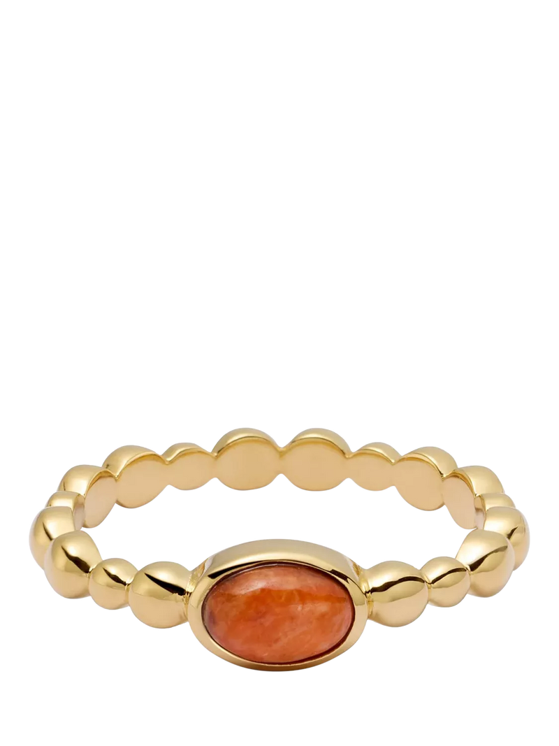 Daisy London red coral stone ring, imported from the UK