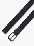 BOSS elastic woven and leather belt Dark Blue - British product