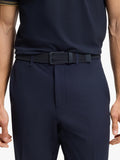 BOSS elastic woven and leather belt Dark Blue - British product