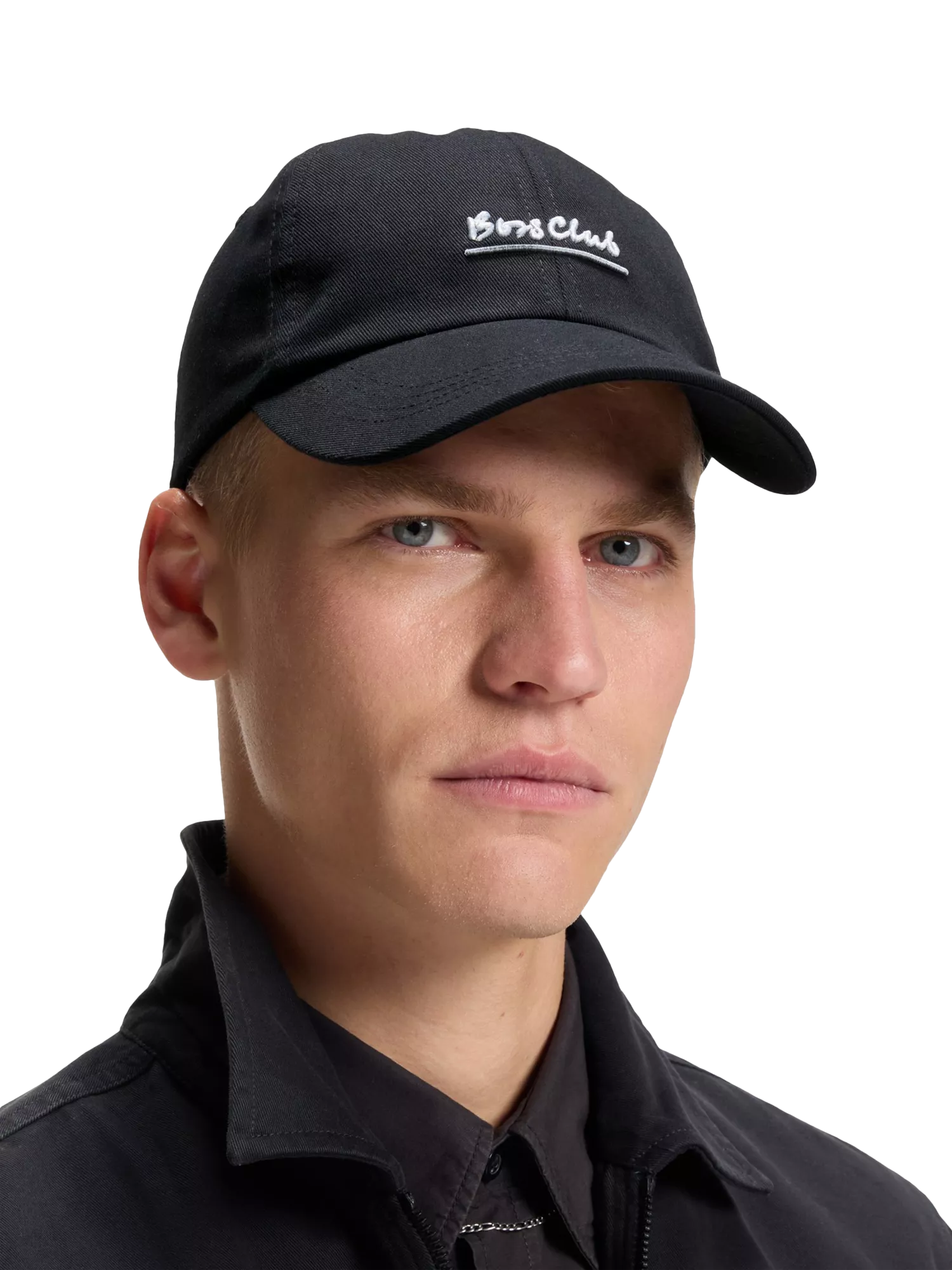BOSS black baseball cap with six panel design and riptape closure, UK version