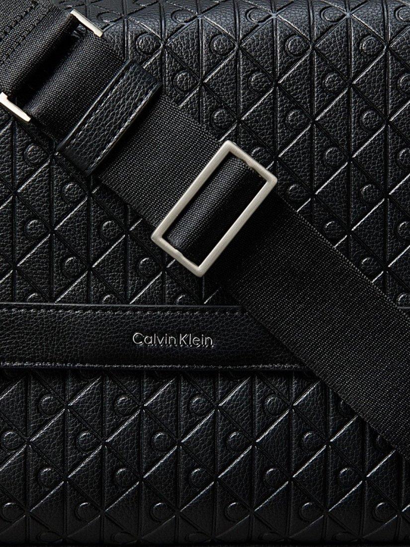 Calvin Klein messenger bag embossed emblem black (British brand)