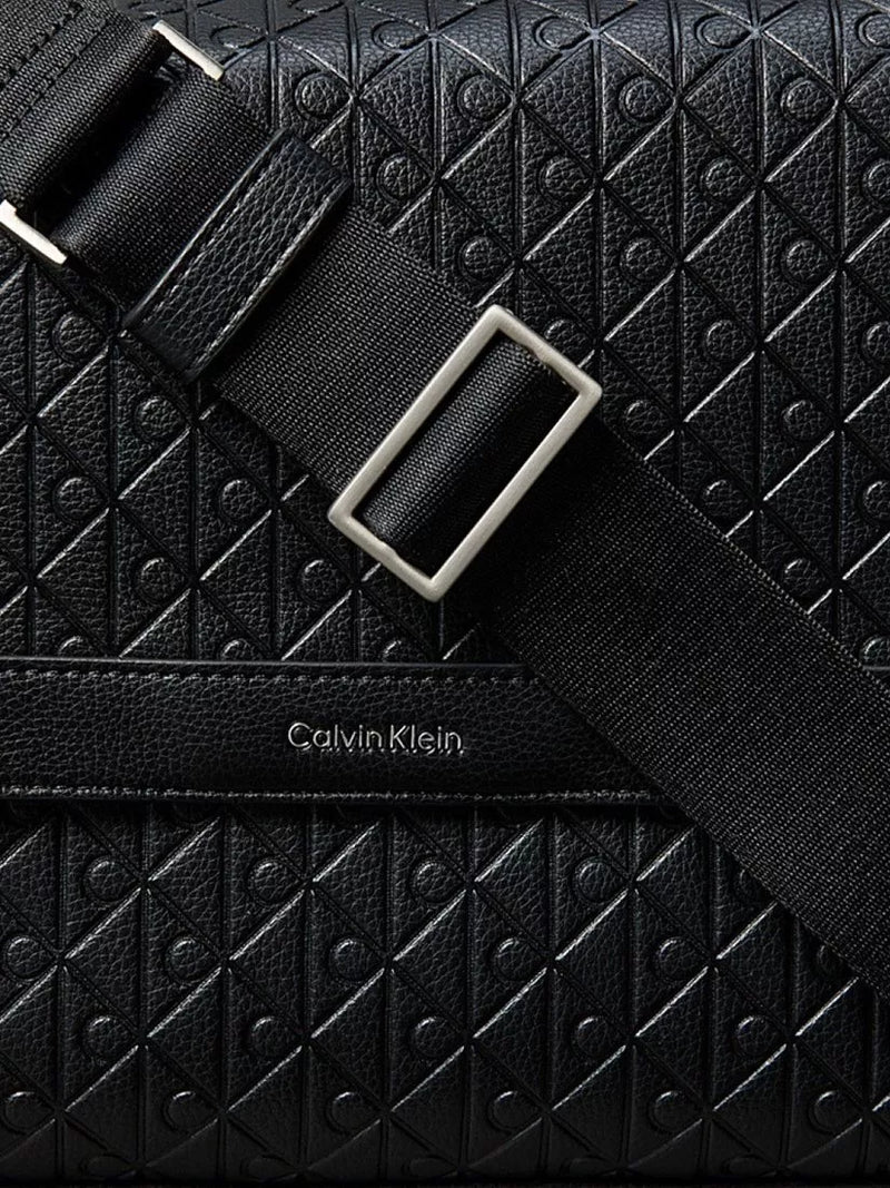 Calvin Klein messenger bag embossed emblem black (British brand)