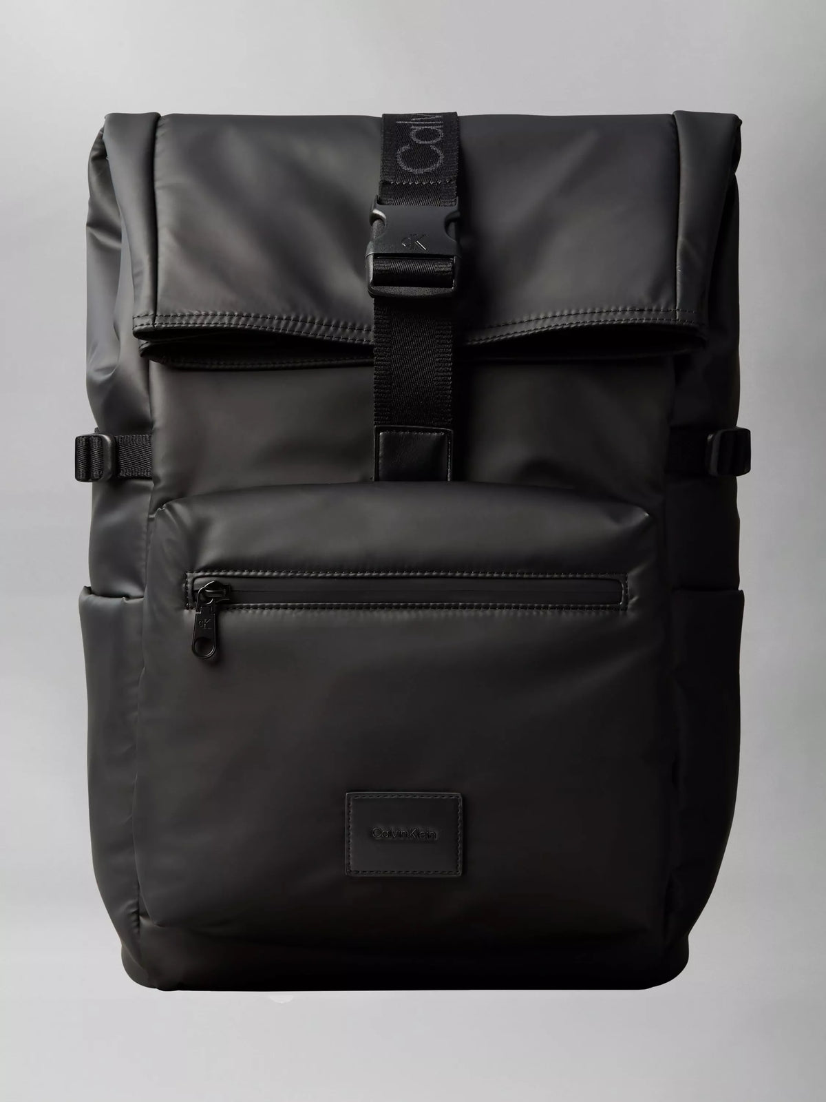 Calvin Klein Puffer Utility Roll Top Backpack Black, imported from the UK