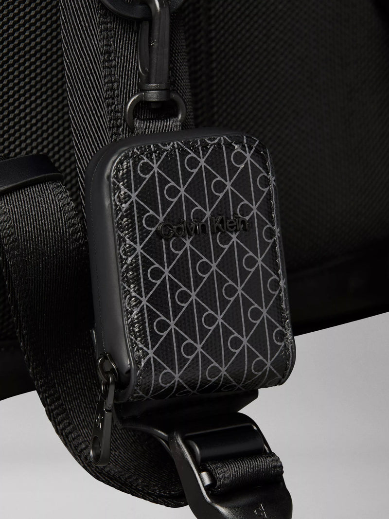 Calvin Klein Puffer Utility Roll Top Backpack Black, imported from the UK