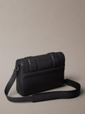 Calvin Klein leather flap messenger bag black, UK version