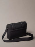 Calvin Klein leather flap messenger bag black, UK version