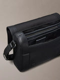 Calvin Klein leather flap messenger bag black, UK version