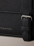 Calvin Klein leather flap messenger bag black, UK version