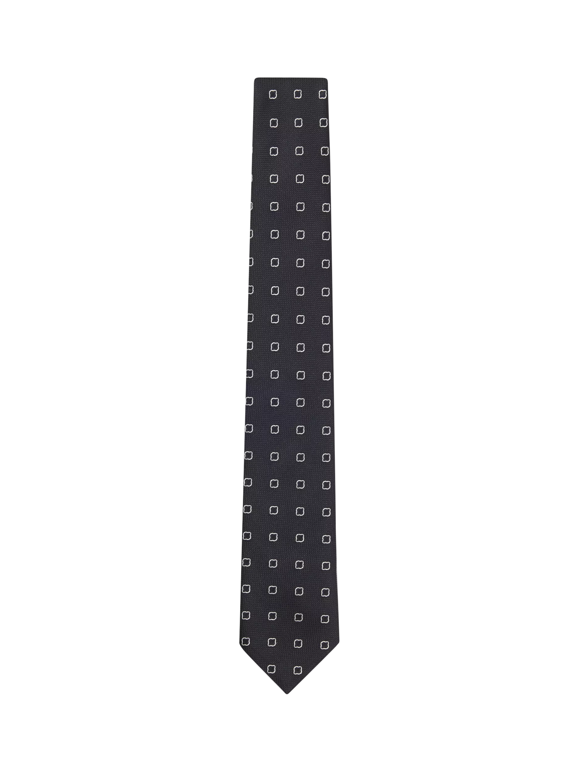 BOSS geometric silk blend tie dark blue, imported from the UK