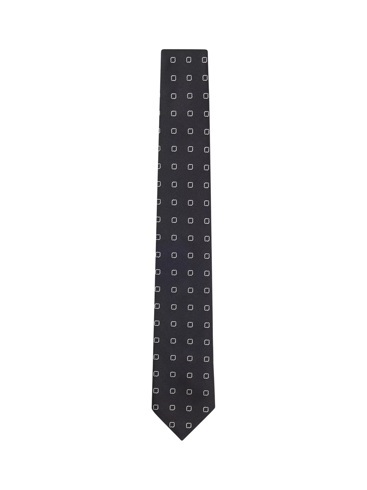BOSS geometric silk blend tie dark blue, imported from the UK