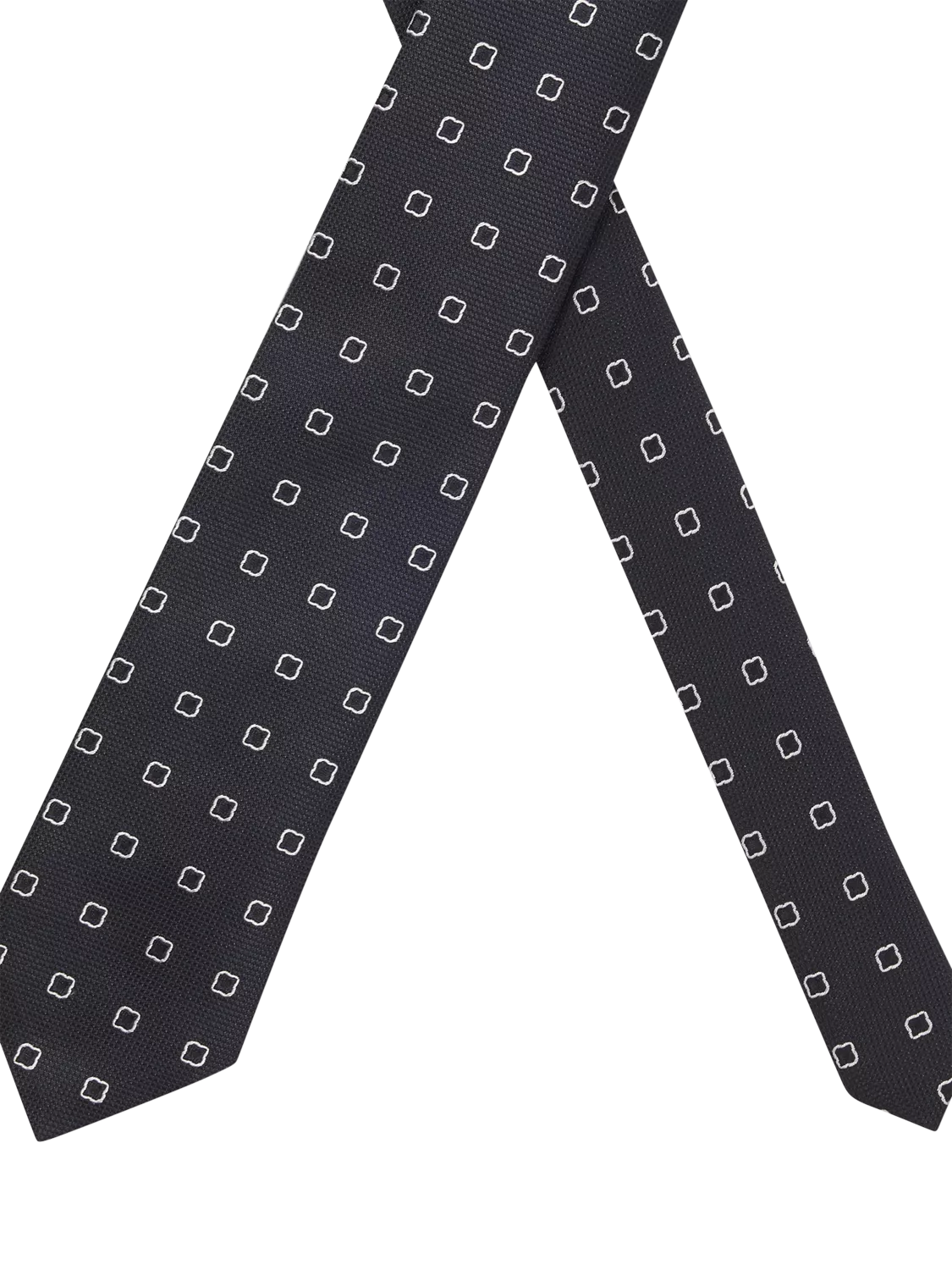 BOSS geometric silk blend tie dark blue, imported from the UK
