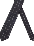 BOSS geometric silk blend tie dark blue, imported from the UK