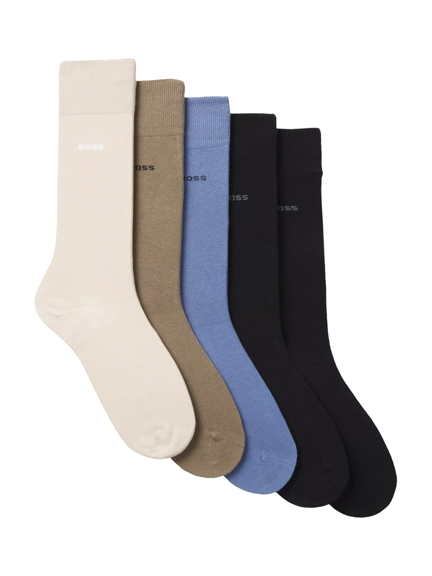 HUGO BOSS cotton blend socks 5-pack cream multi - British product