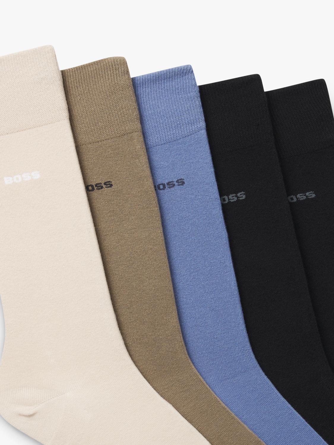 HUGO BOSS cotton blend socks 5-pack cream multi - British product