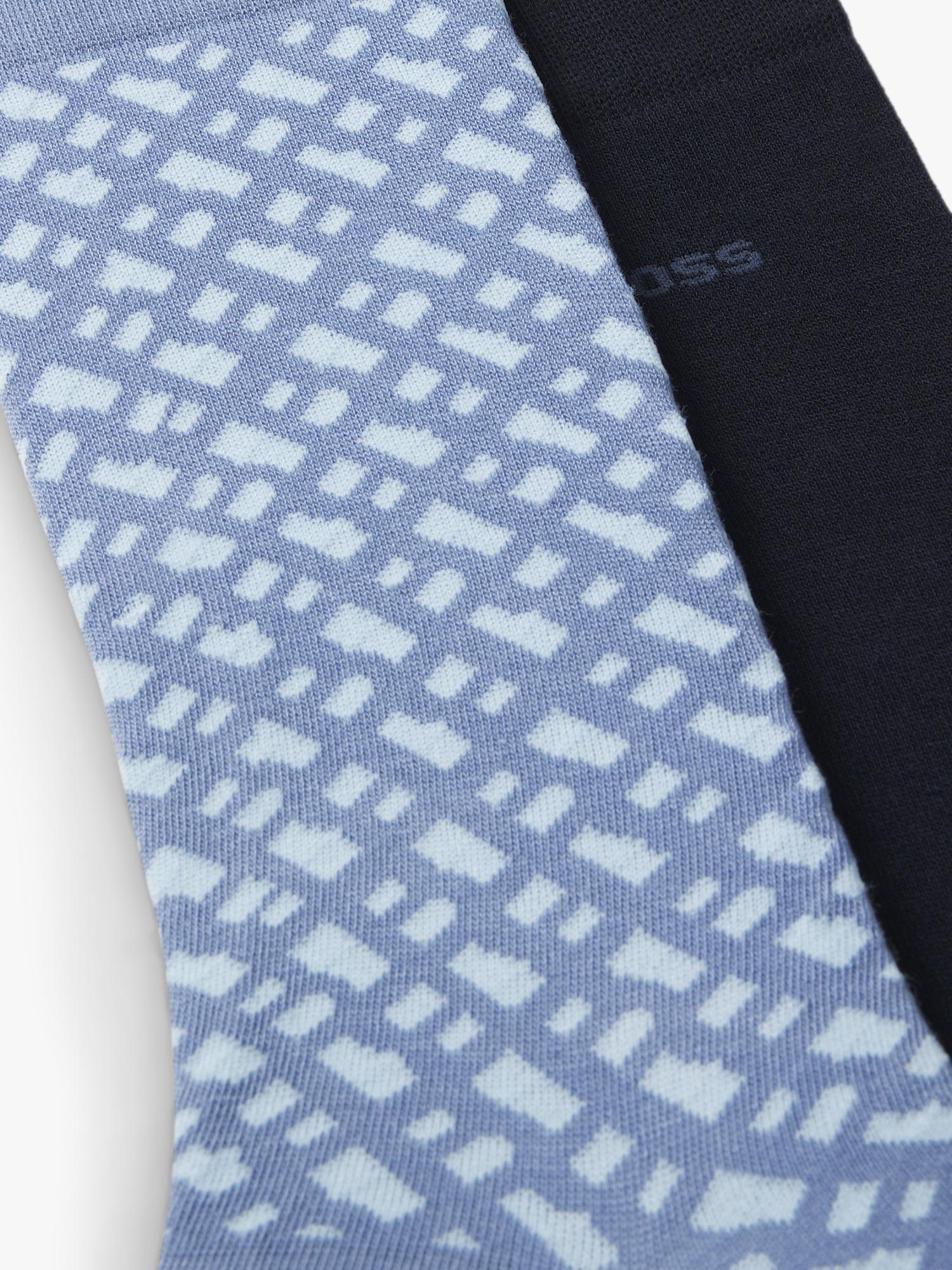 BOSS monogram ankle socks pack of 2 Open Blue/Black (British brand)