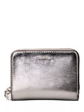 Calvin Klein metallic monogram zip purse silver, imported from the UK