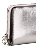 Calvin Klein metallic monogram zip purse silver, imported from the UK