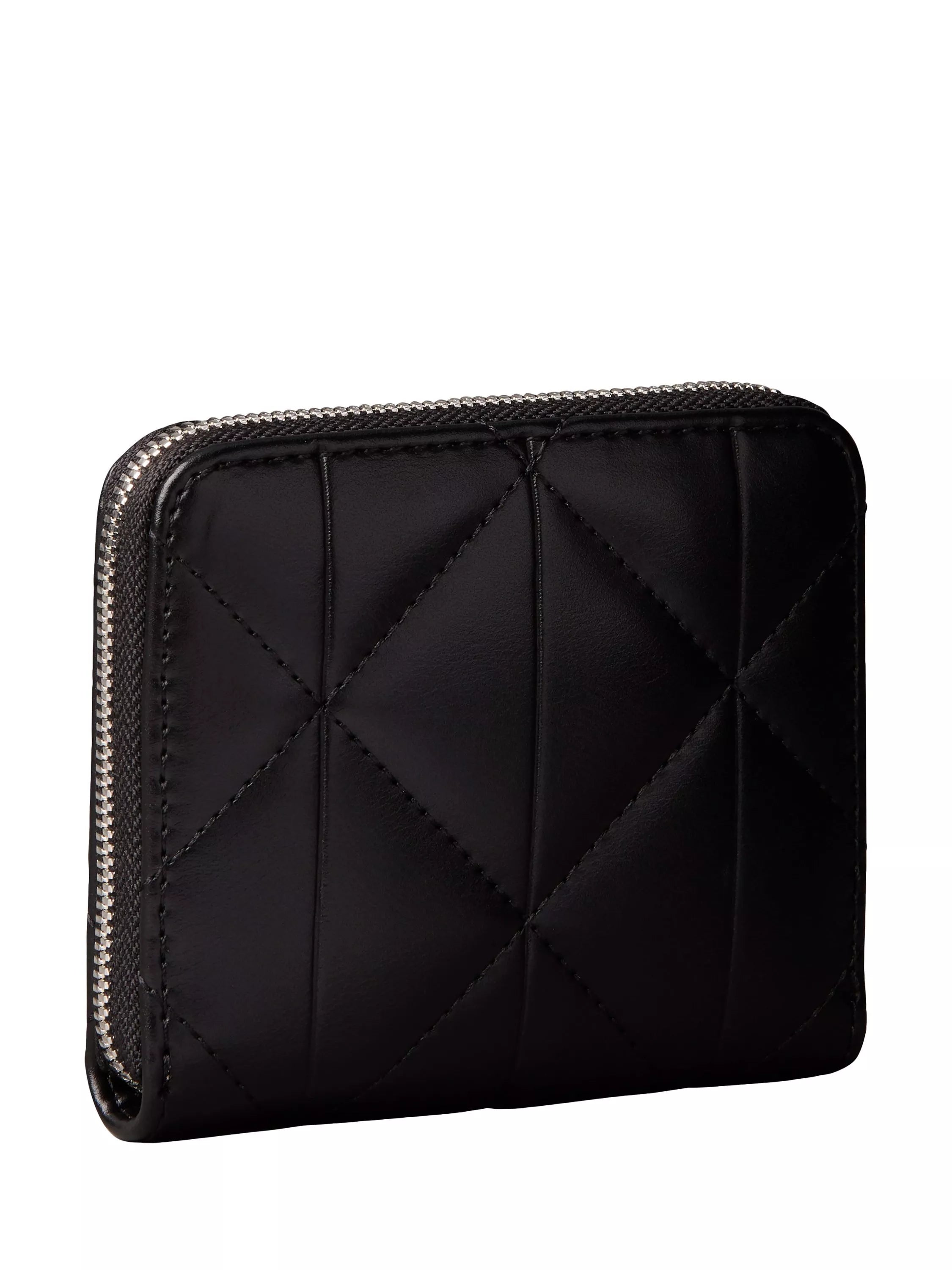 Calvin Klein Logo Plaque Quilted Purse Black - British product
