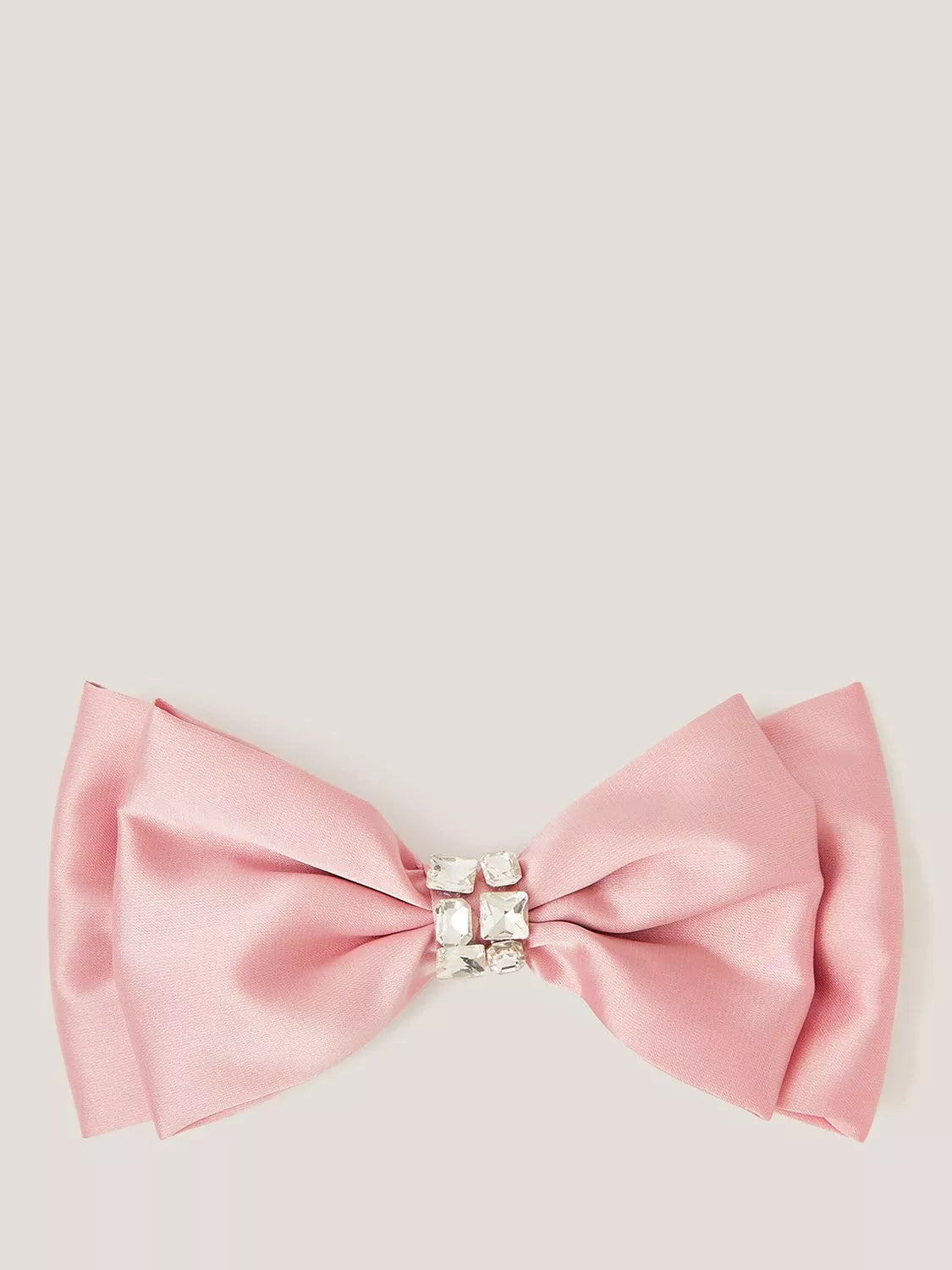 Monsoon Kids pink satin bow hair clip with gemstone, UK version