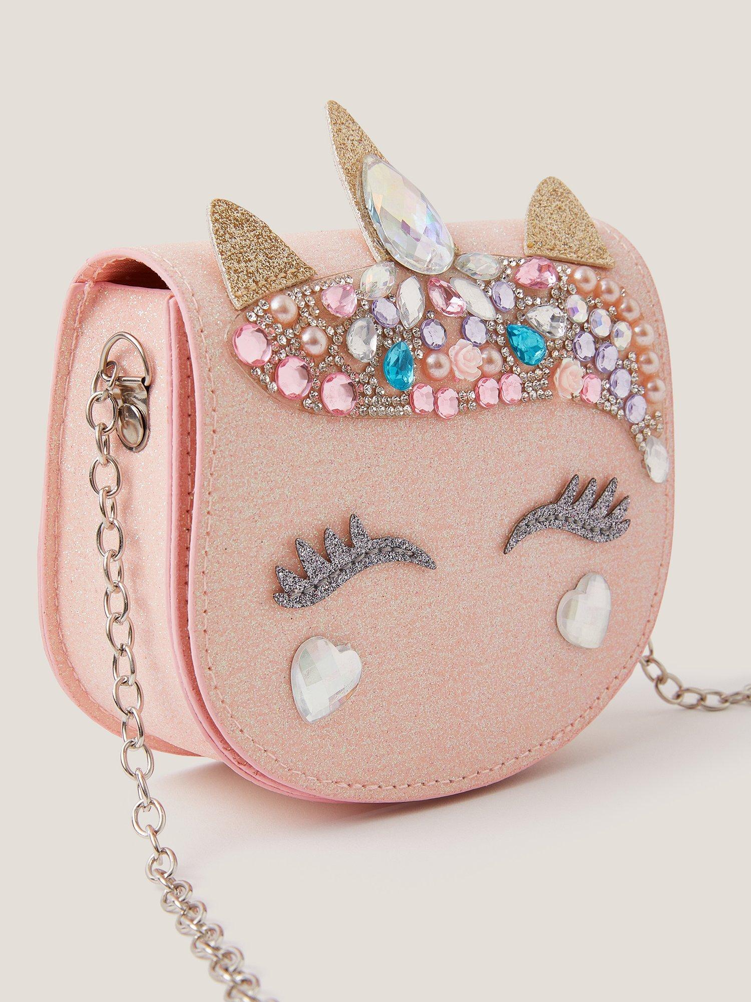 Monsoon kids unicorn crossbody bag with glitter, imported from the UK