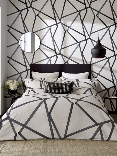 John Lewis Harlequin Sumi Duvet Cover Set Steel King Size- Buy online at McGrocer