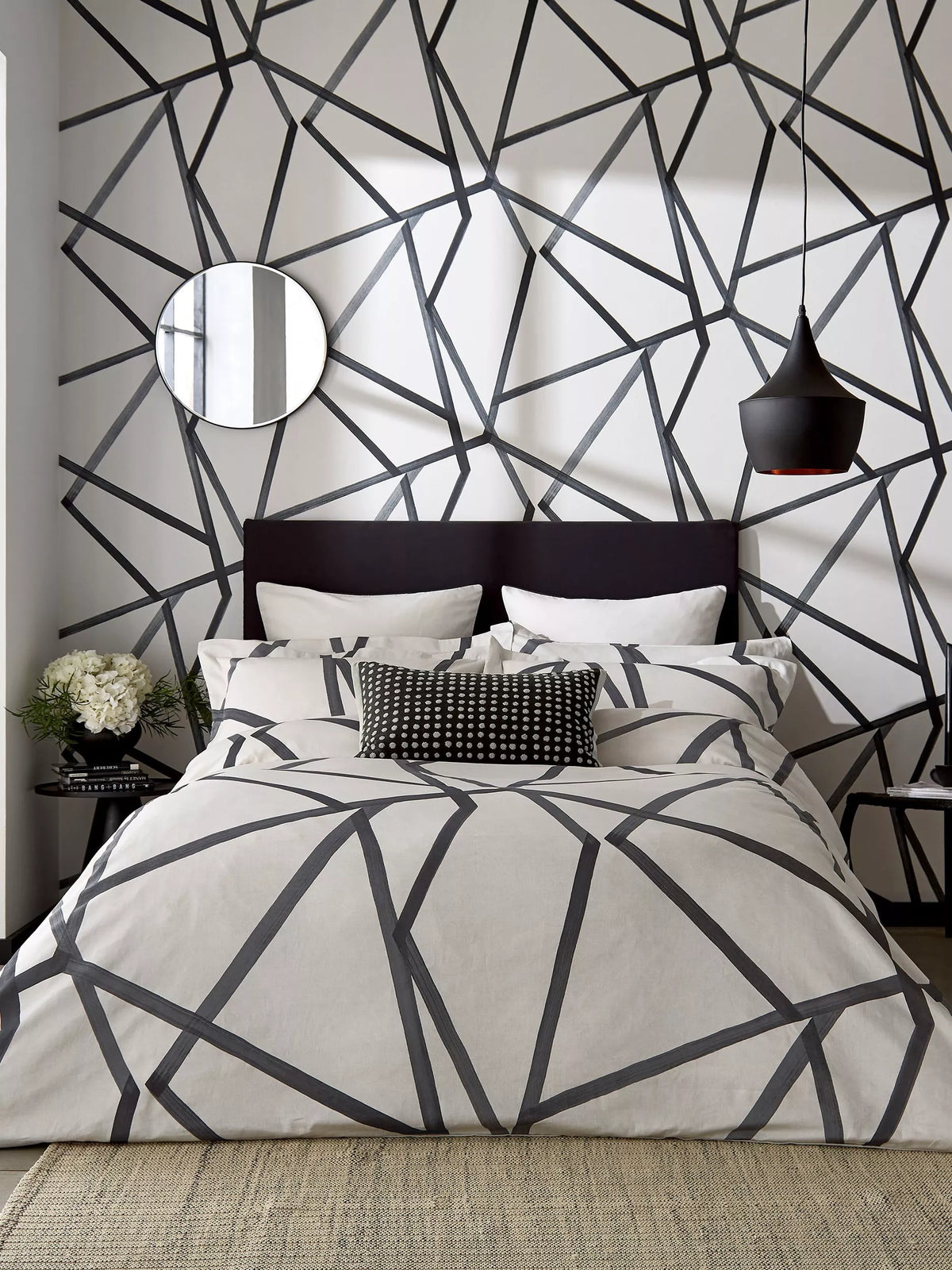 Harlequin Sumi duvet cover set in steel king size (British brand)