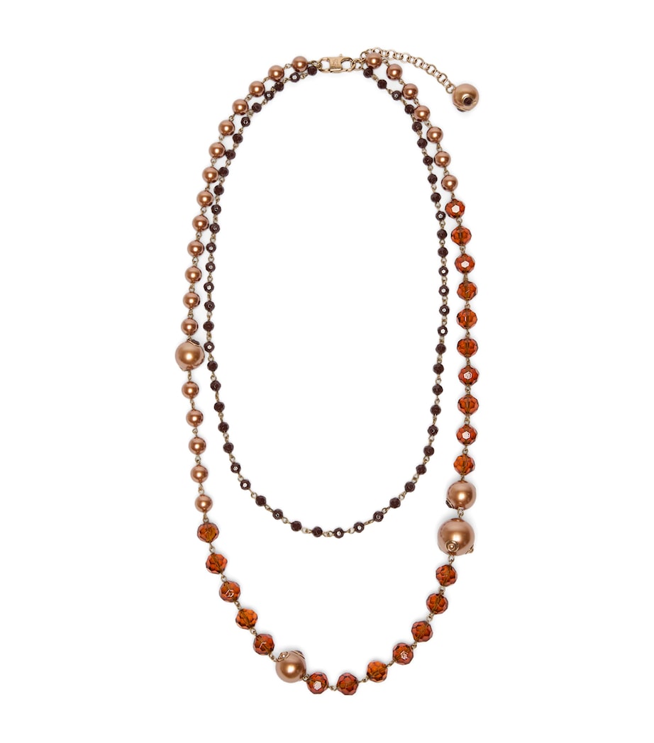 Weekend Max Mara layered bead necklace with cut-glass stones (British brand)