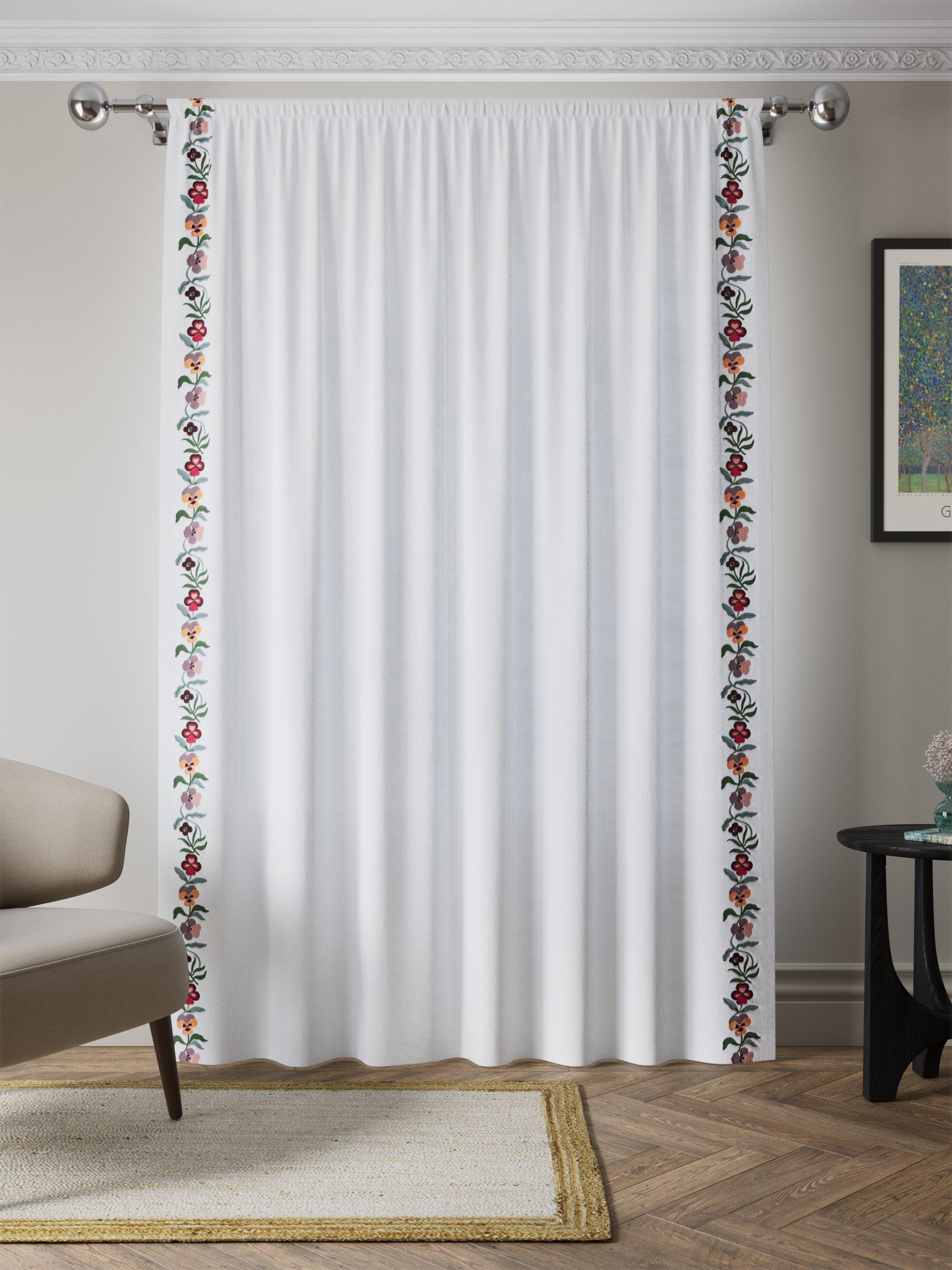 John Lewis posy embroidered voile panel 137x140cm (British brand)