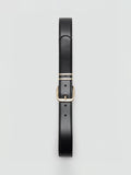 Mango black faux leather belt with square buckle (British brand)
