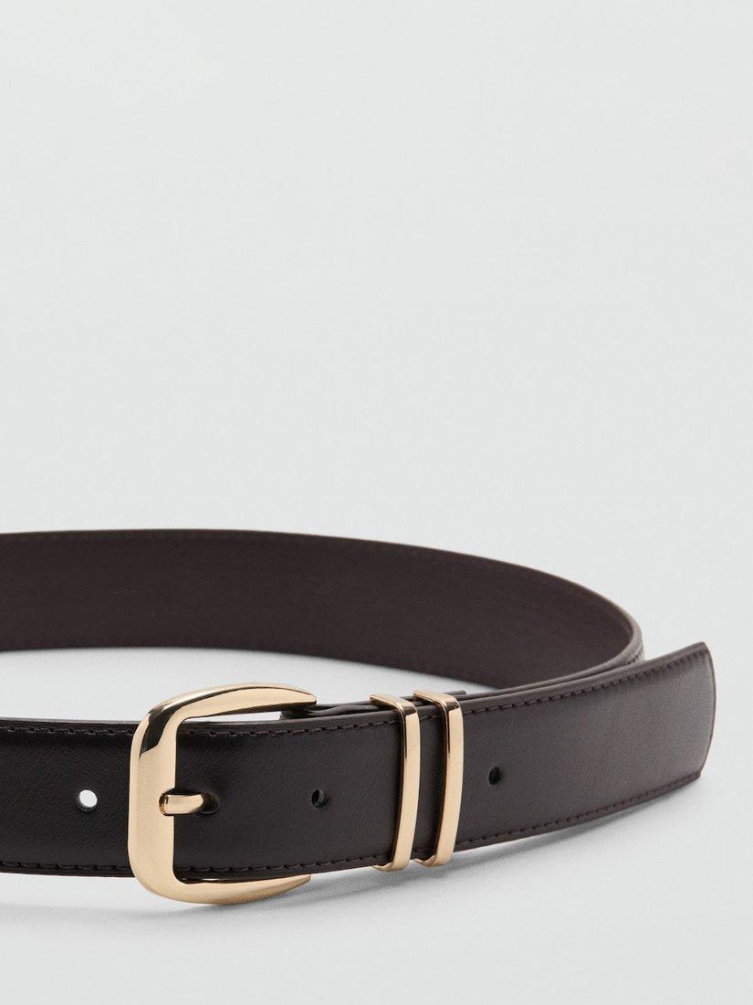 Mango faux leather belt dark brown (British brand)