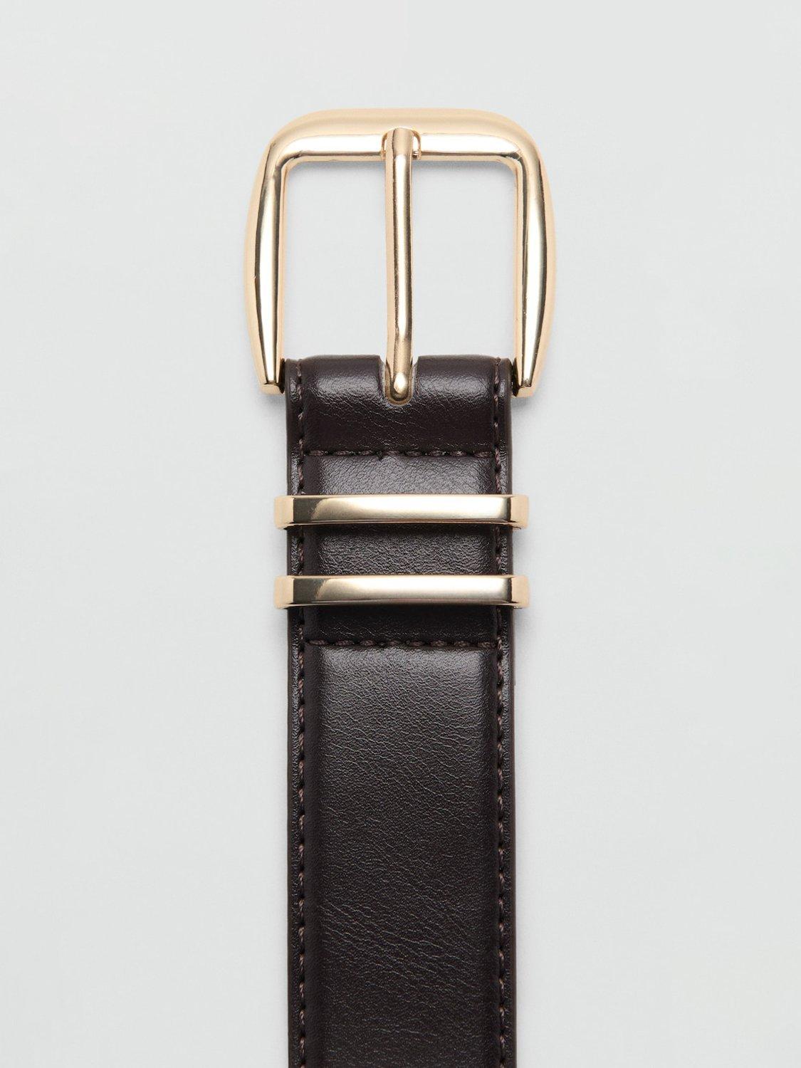 Mango faux leather belt dark brown (British brand)