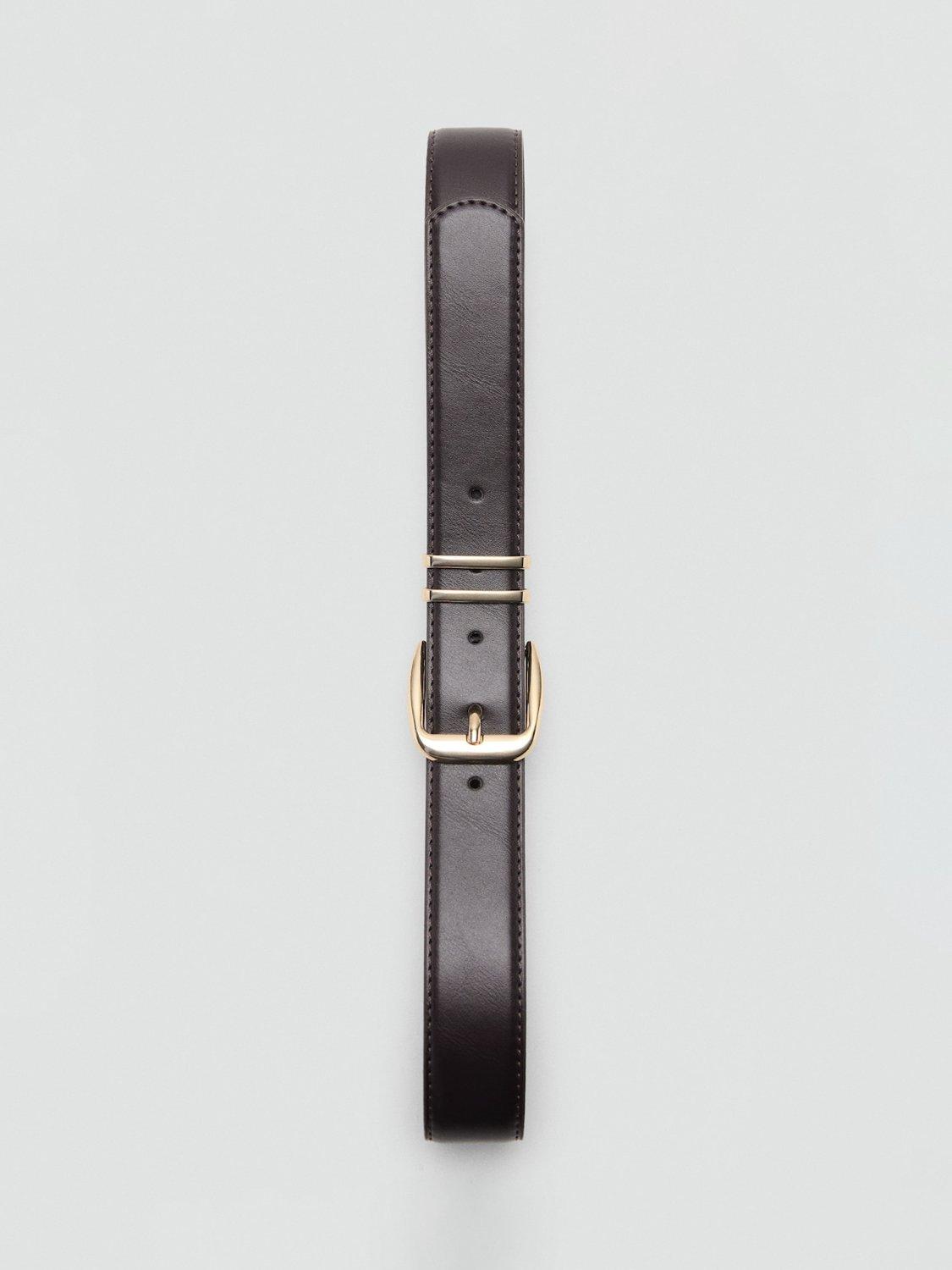 Mango faux leather belt dark brown (British brand)