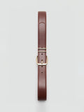 Mango brown faux leather belt with square buckle, imported from the UK