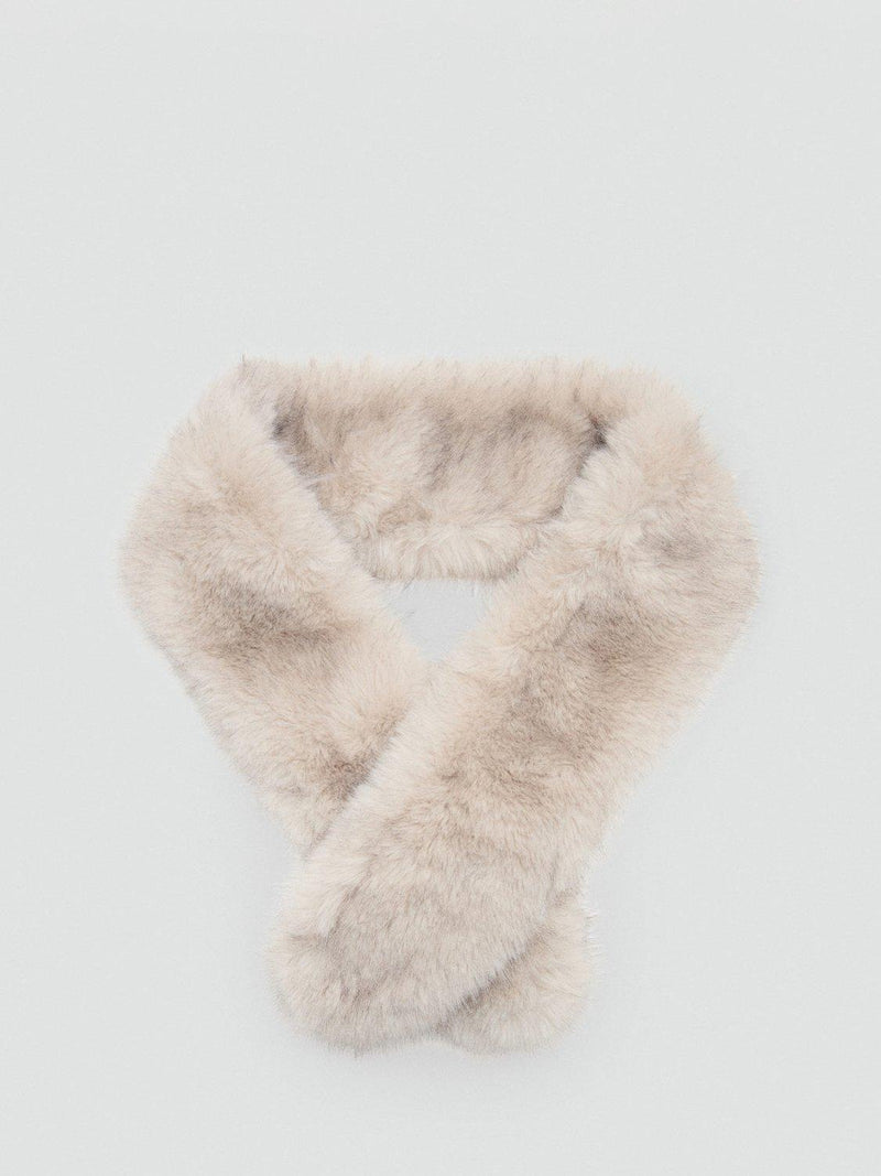Mango fluffy scarf light beige 15x150cm, imported from the UK