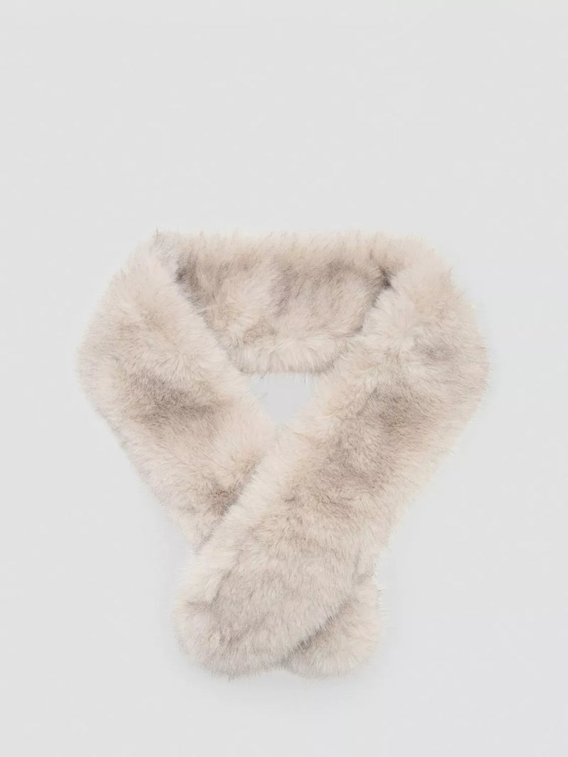 Mango fluffy scarf light beige 15x150cm, imported from the UK