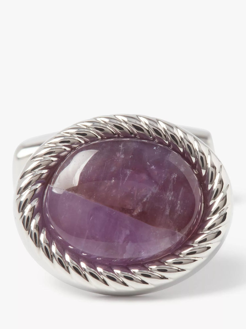 Simon Carter Charles amethyst cufflinks rhodium plated brass, UK version
