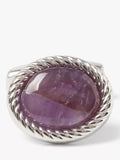 Simon Carter Charles amethyst cufflinks rhodium plated brass, UK version