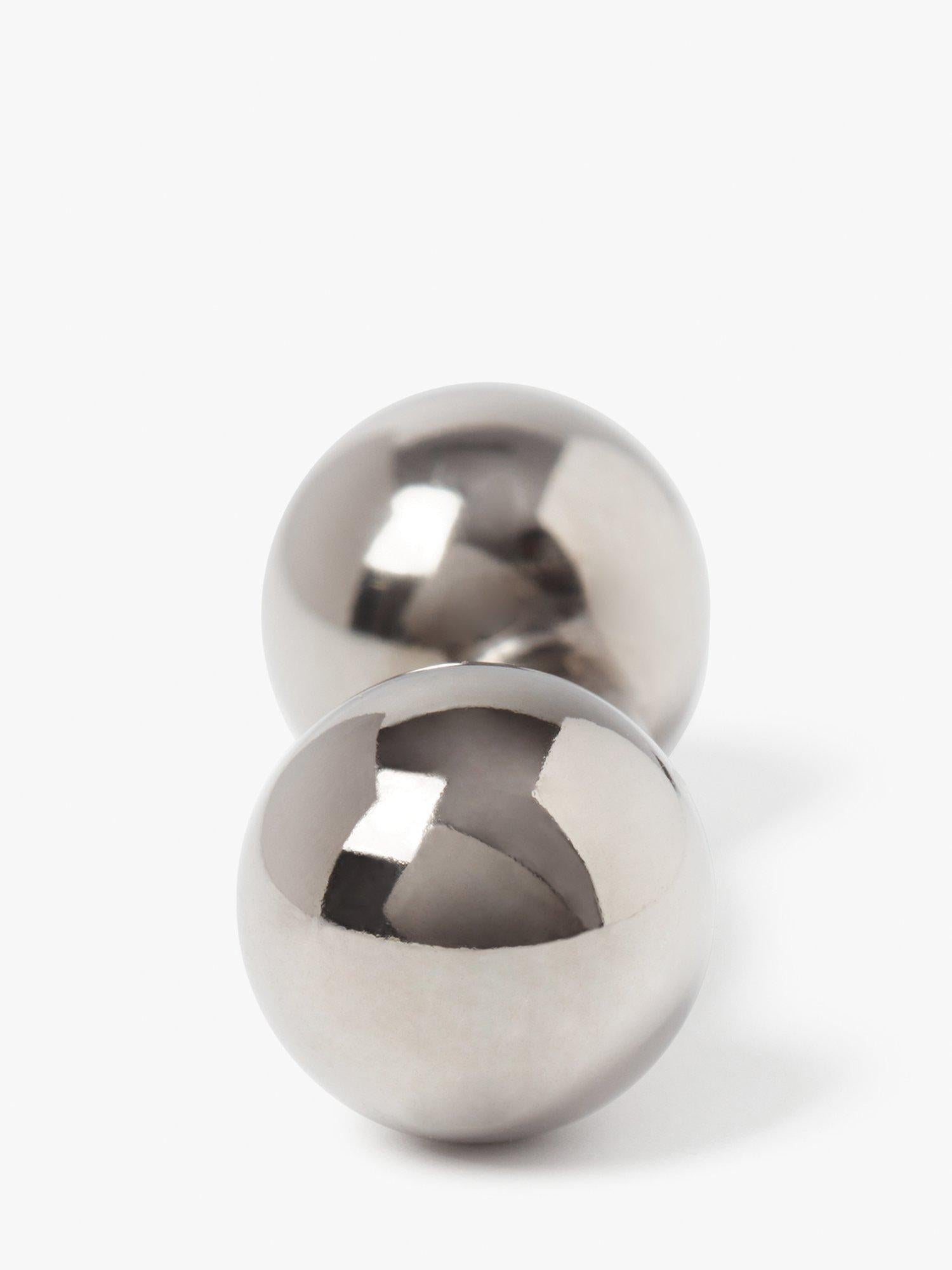 Simon Carter curved dumbbell cufflinks stainless steel silver toned (British brand)