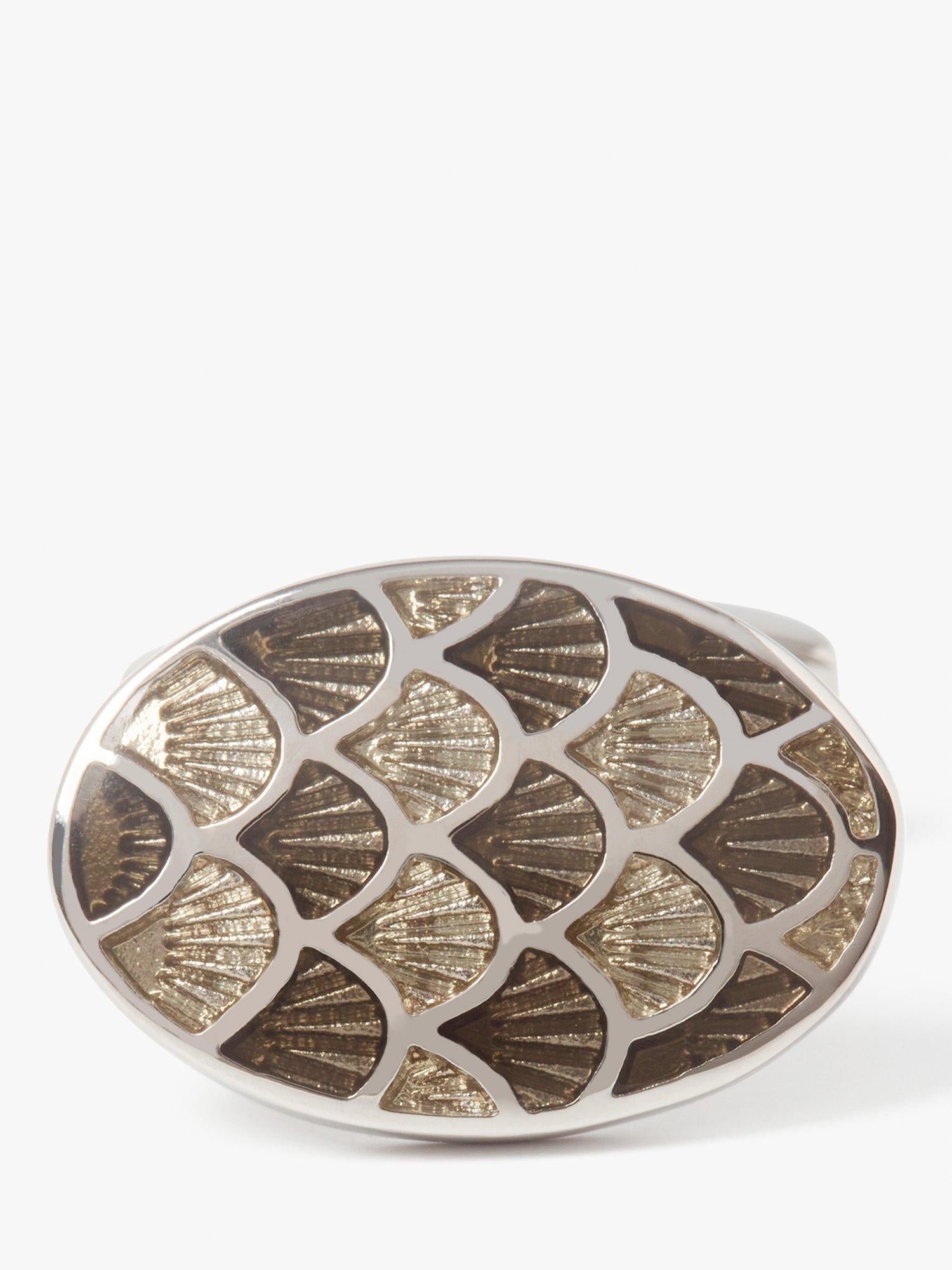 Simon Carter cufflinks Cycloid Aegean shells, UK version