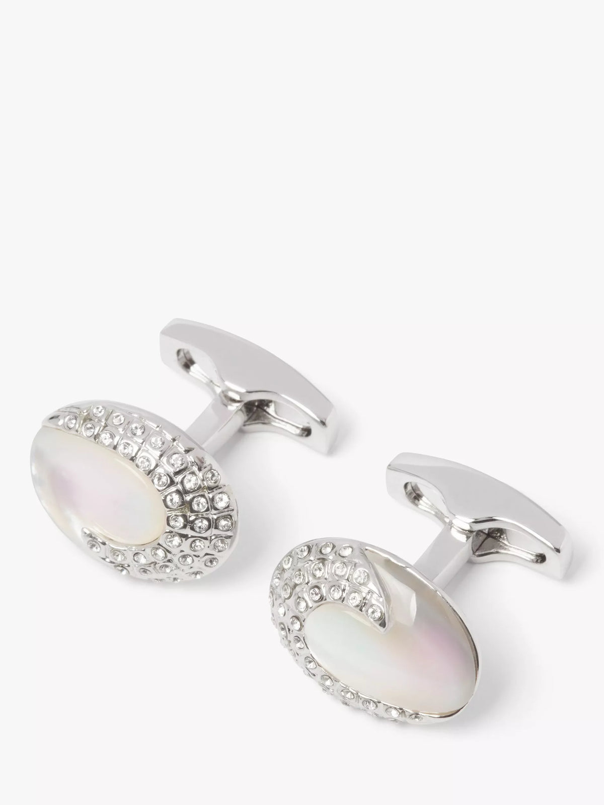 Simon Carter Deco Waves cufflinks with mother of pearl and crystals (British brand)