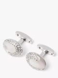 Simon Carter Deco Waves cufflinks with mother of pearl and crystals (British brand)