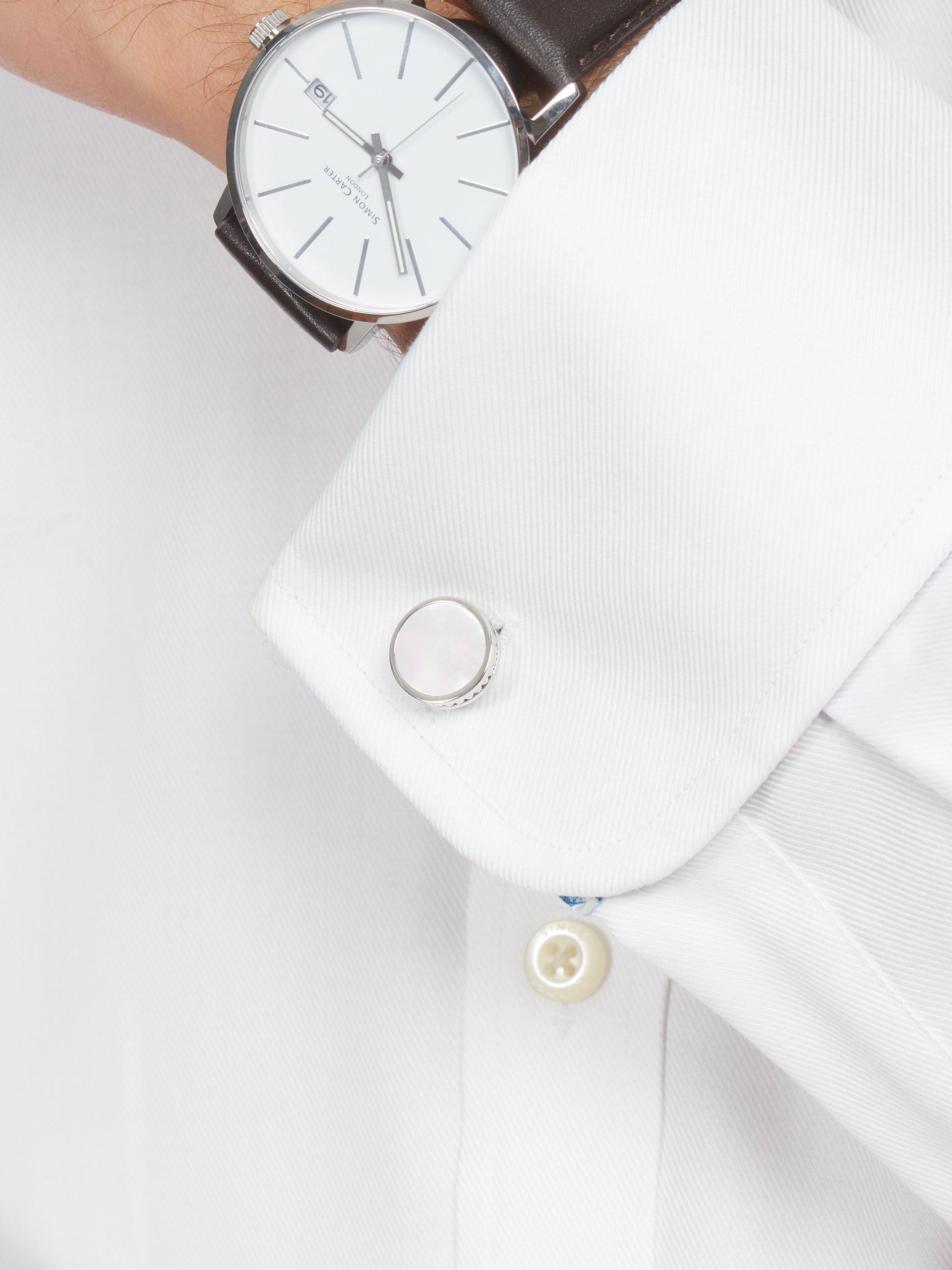 Simon Carter Edwardian mother of pearl cufflinks - British product