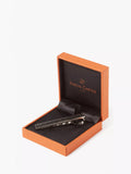 Simon Carter tie slide silver and black crystal fabric - British product