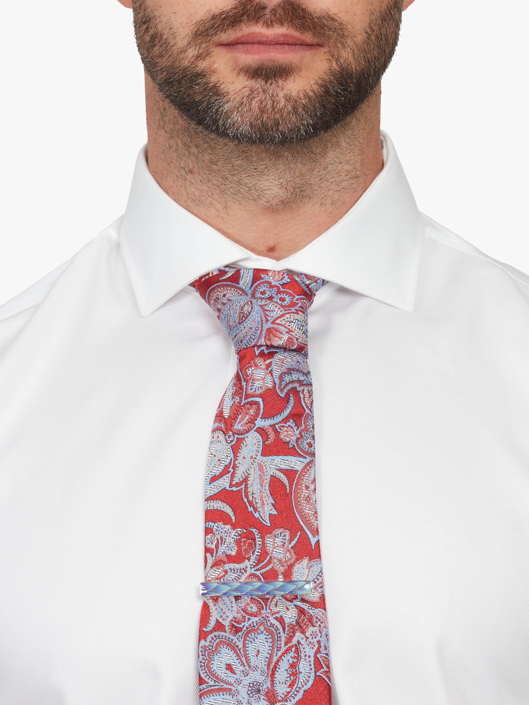 Simon Carter ombre feather enamel tie slide blue multi - British product