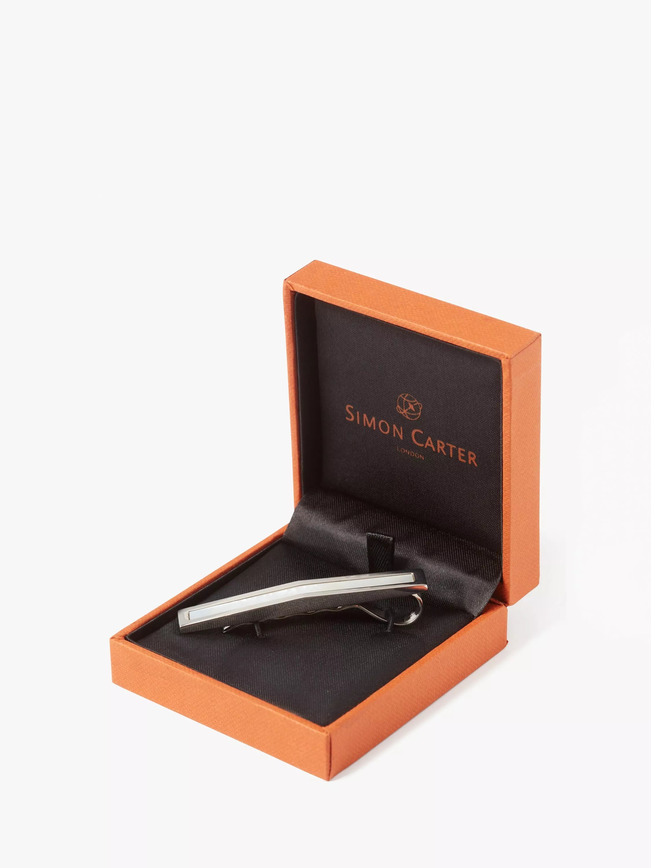 Simon Carter mother of pearl tie slide silver, imported from the UK