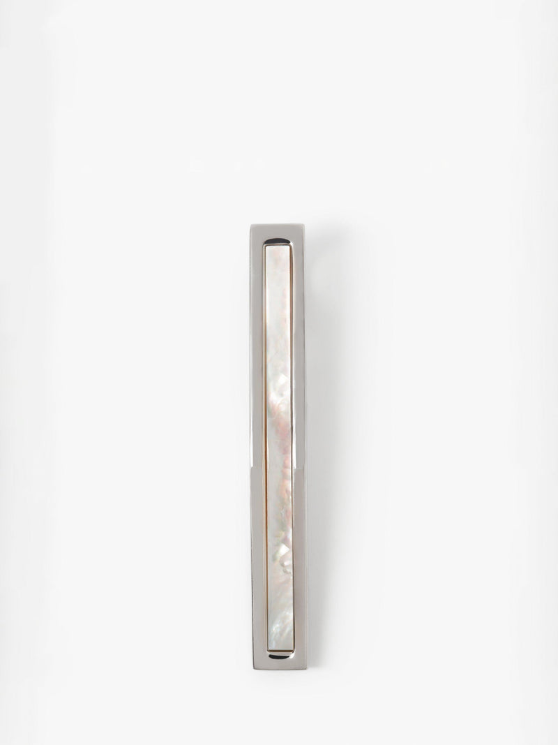 Simon Carter mother of pearl tie slide silver, imported from the UK